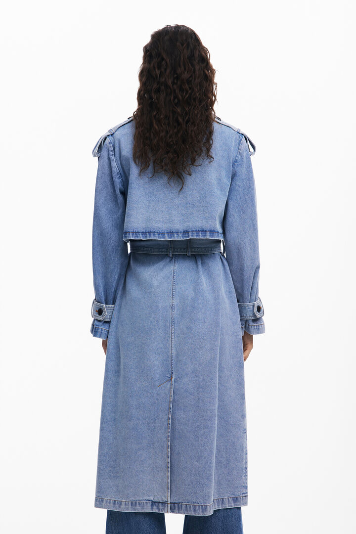 Denim trench coat with belt | Desigual