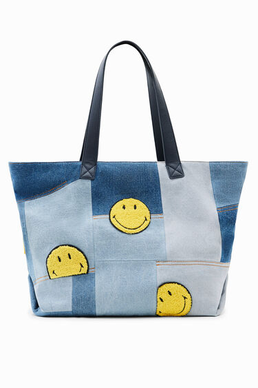 Bolso shopper grande patch Smiley® | Desigual