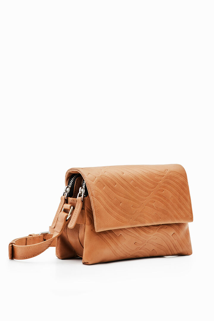 Small leather logo crossbody bag | Desigual