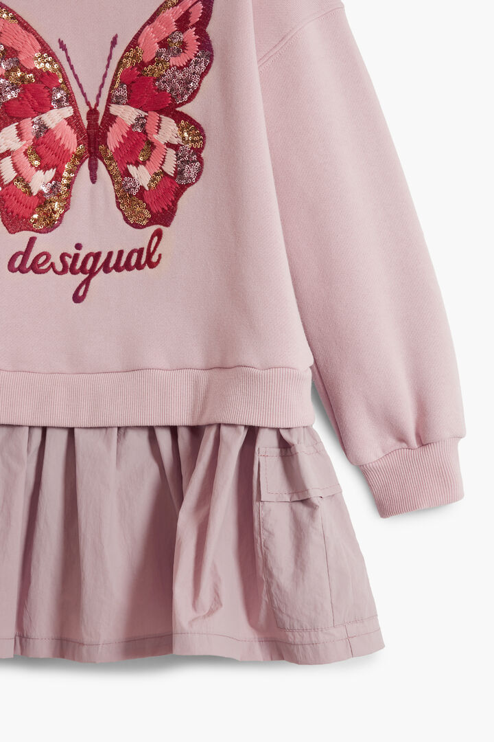 Schmetterlingskleid im Zwei-in-Eins-Look | Desigual