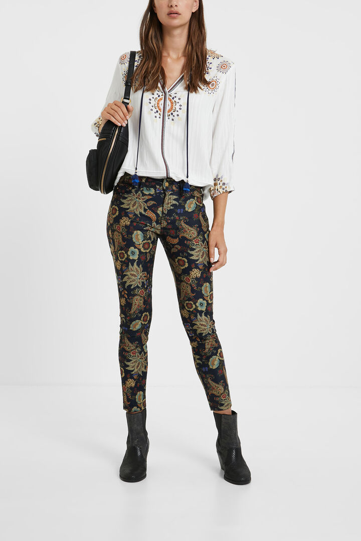 Skinny floral trousers | Desigual