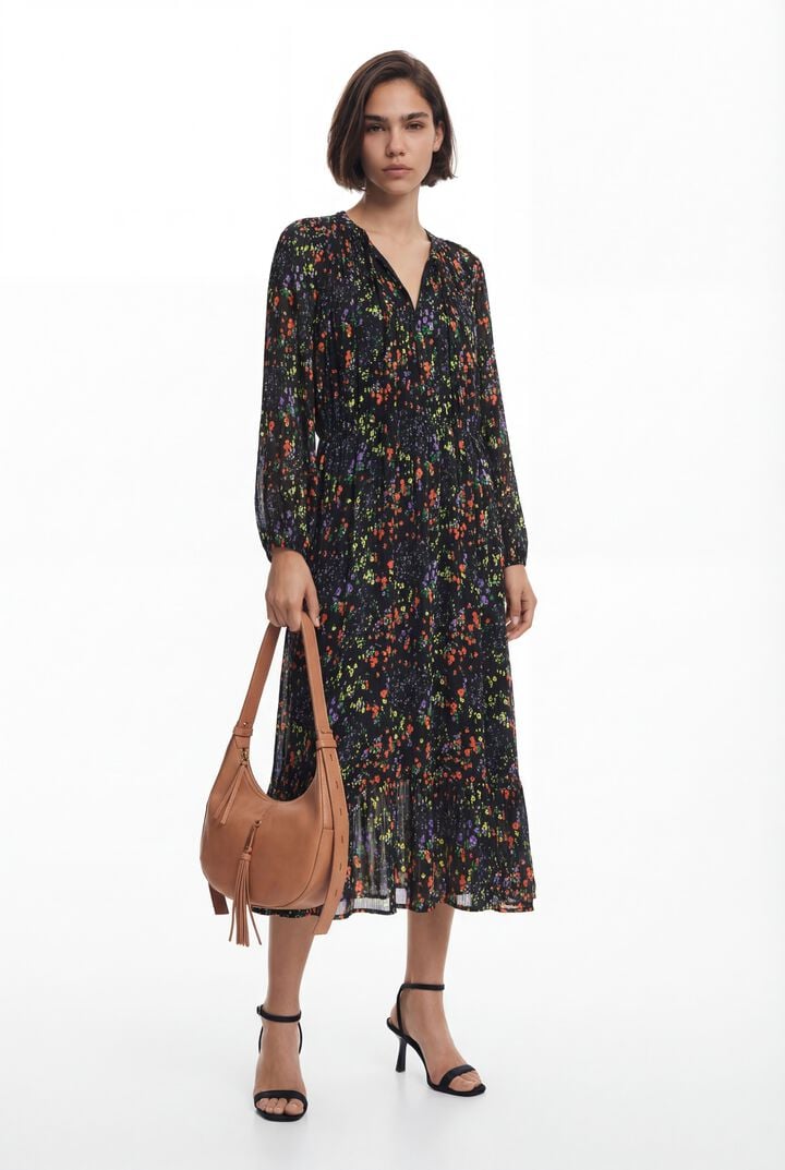 BLOEMEN MIDI-JURK