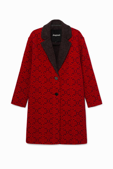 Langer Mantel Mit Borduren Desigual Com