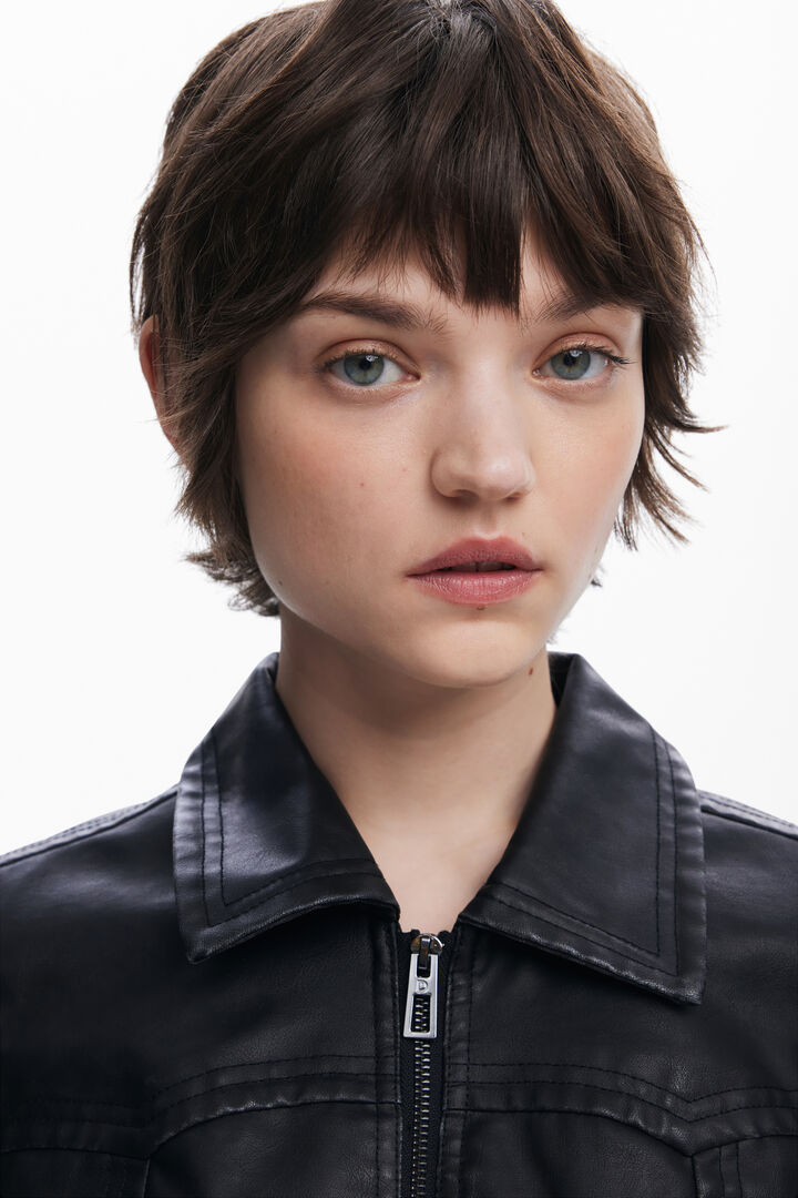 Chaqueta Biker efecto piel | Desigual