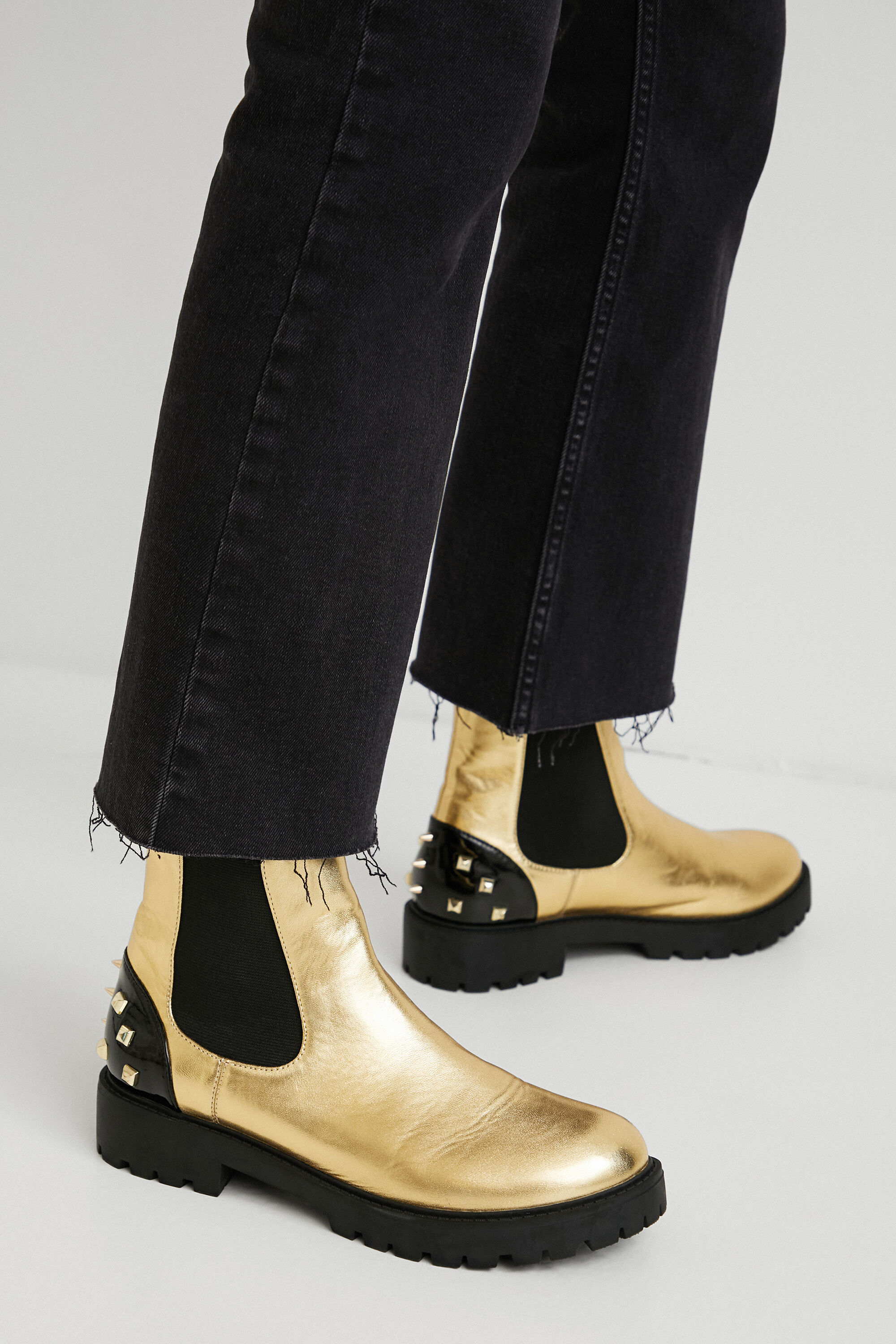 Biker boots golden studs Desigual