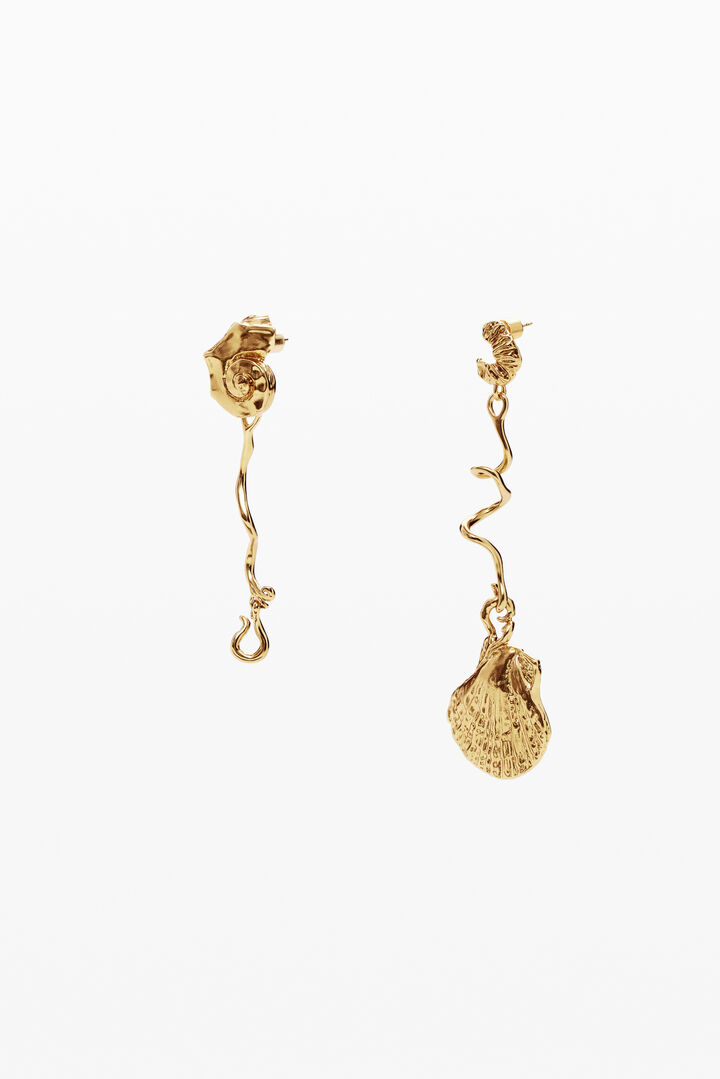 Pendientes irregulares conchas oro Zalio | Desigual