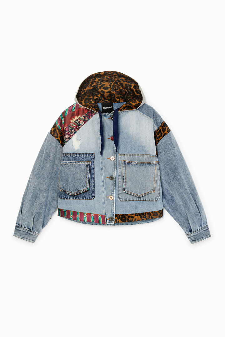 Oversize denim hooded jacket | Desigual