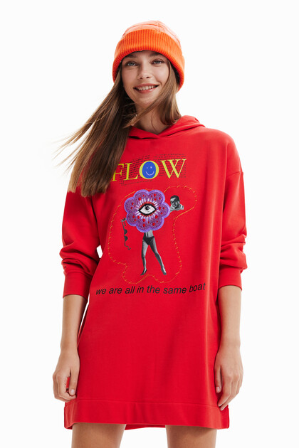 Flow short sweatshirt dress