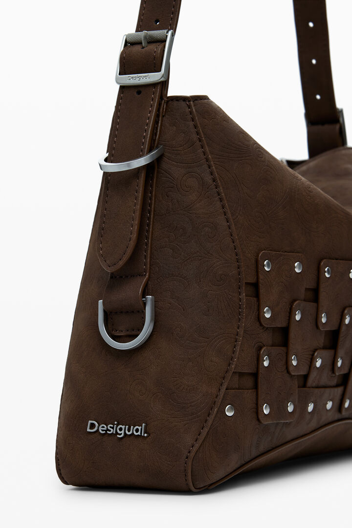 Mittlere Handtasche mit Patch und Nieten | Desigual