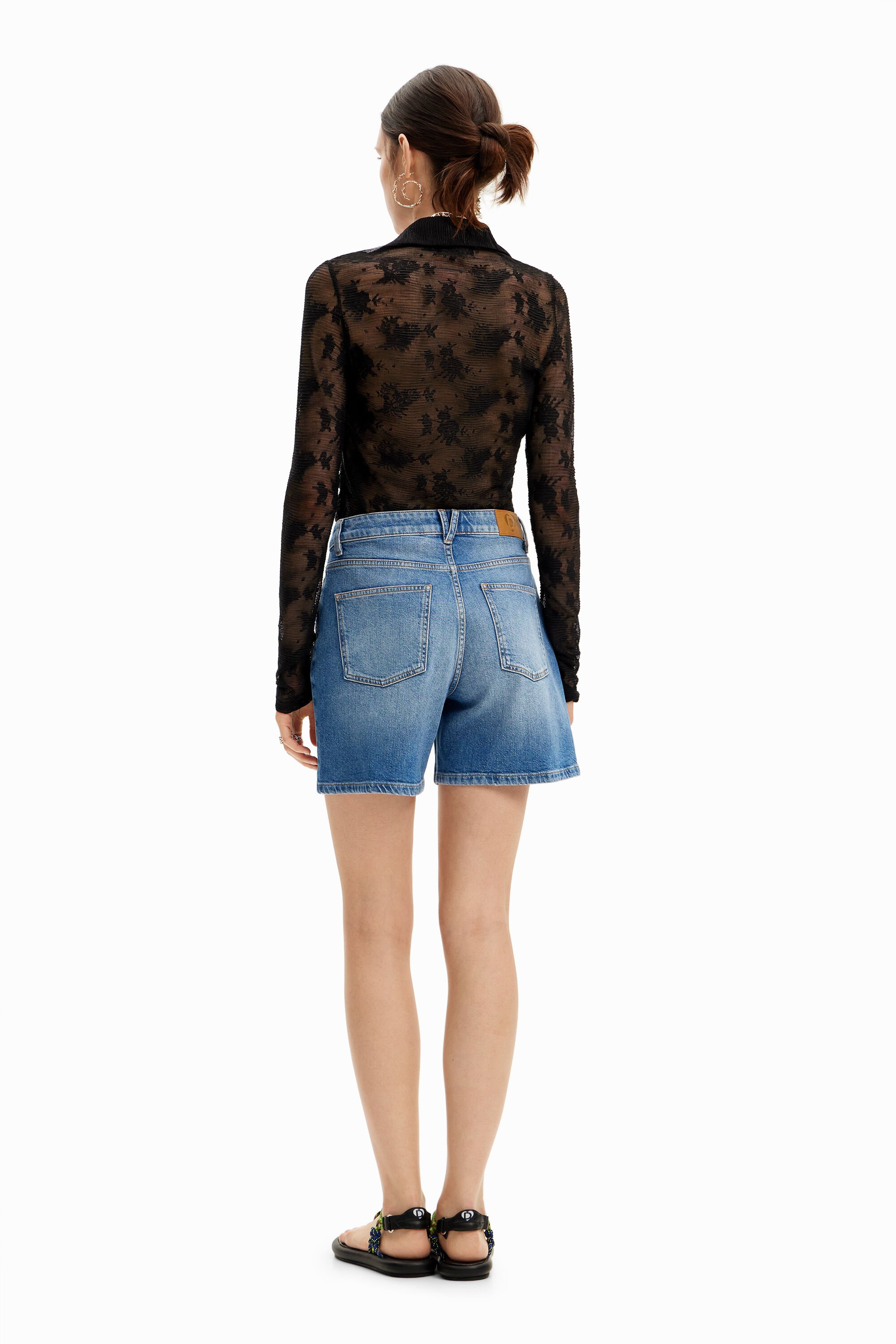 Short en jean brode pour femme I Desigual