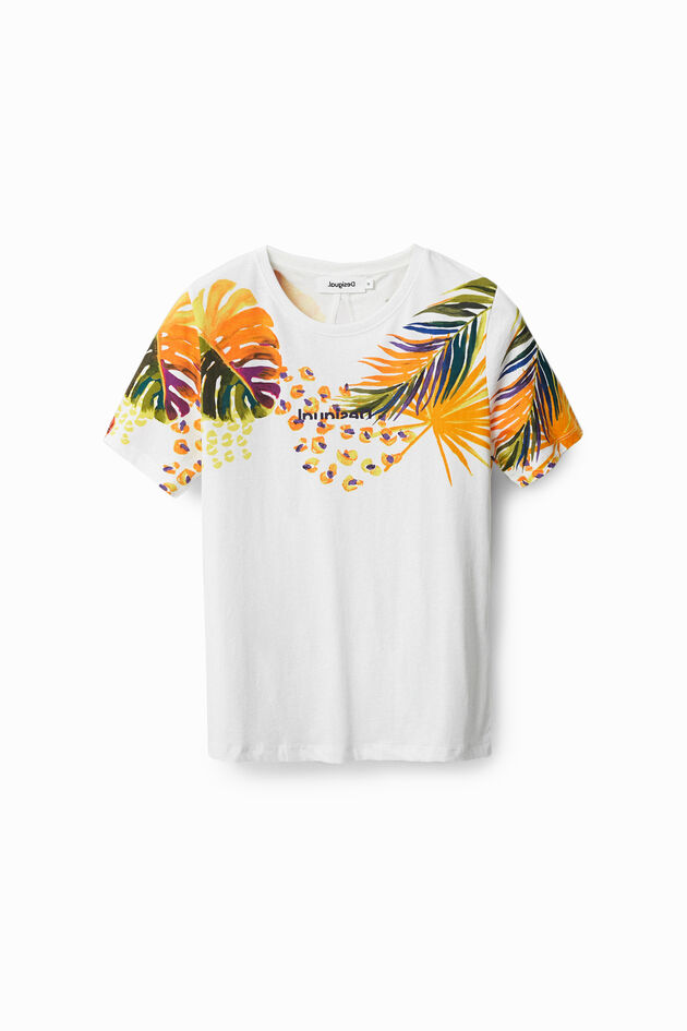 T-shirt tropical décolleté