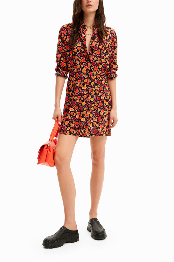 Short floral shirt dress | Desigual