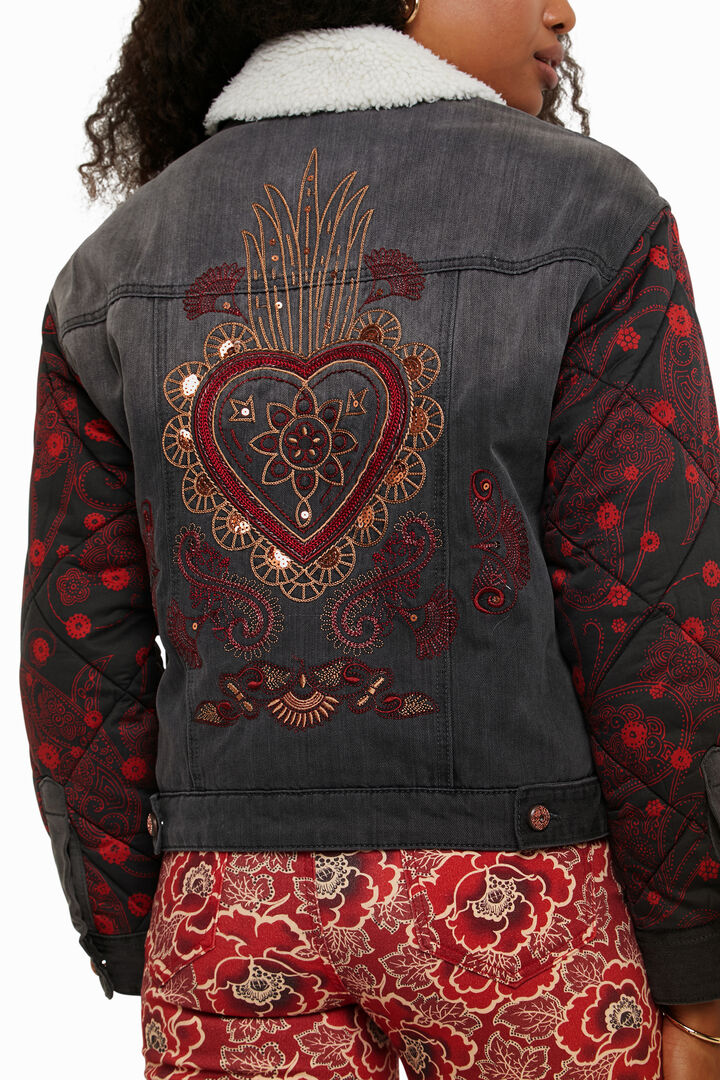 Oversize bimaterial denim jacket | Desigual