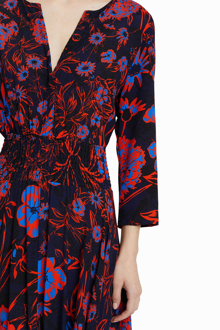 Boho midi dress with floral print | Desigual