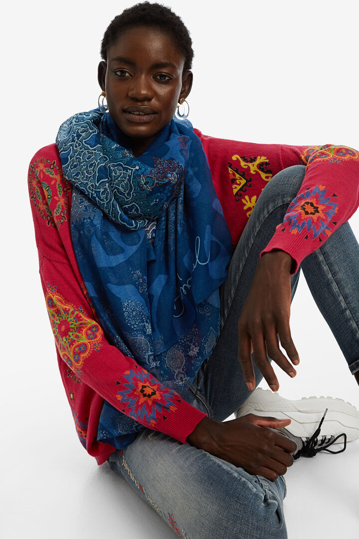 Rectangular oriental mandala scarf | Desigual