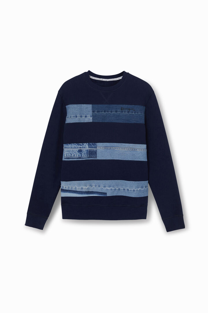 Sudadera felpa parches vaqueros | Desigual