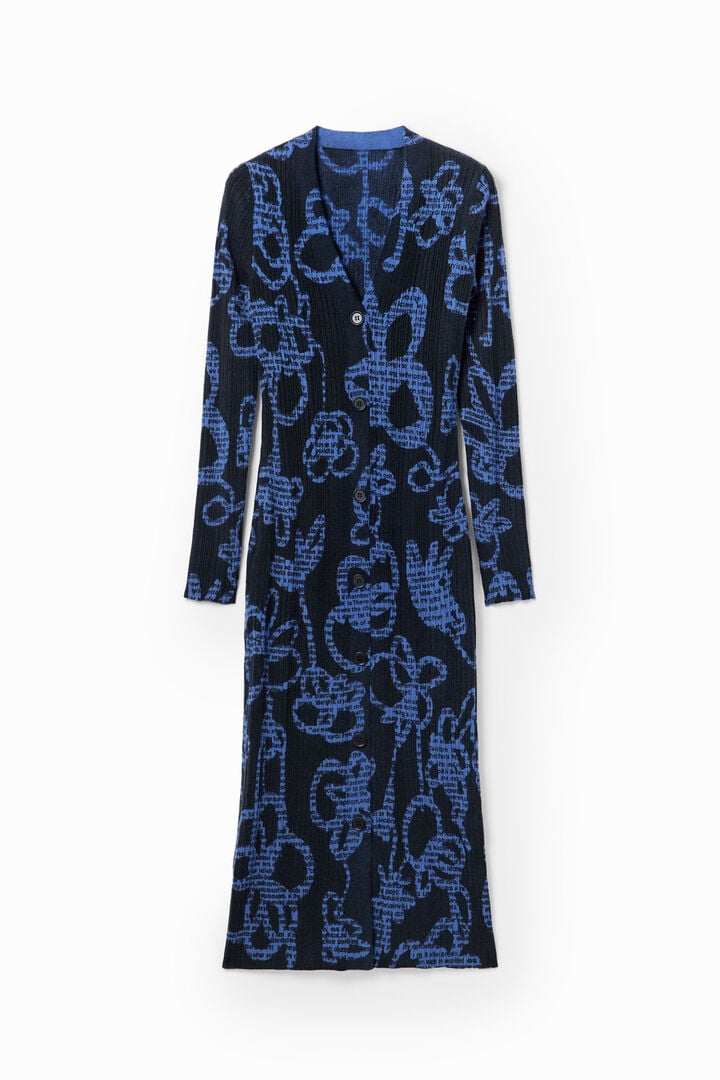 Midikleid Strick Blumen