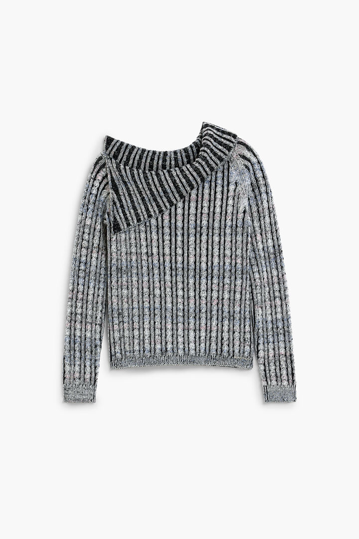 Ribbed Boat Neck Sweater