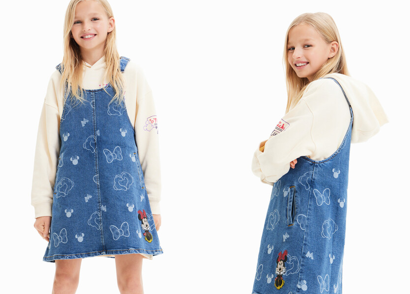 Minnie Mouse denim pinafore dress