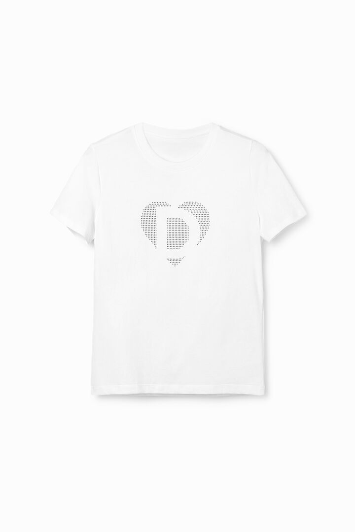 Rhinestone imagotype T-shirt