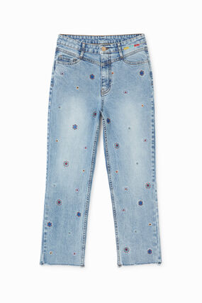 Straight ankle grazer jeans mandalas