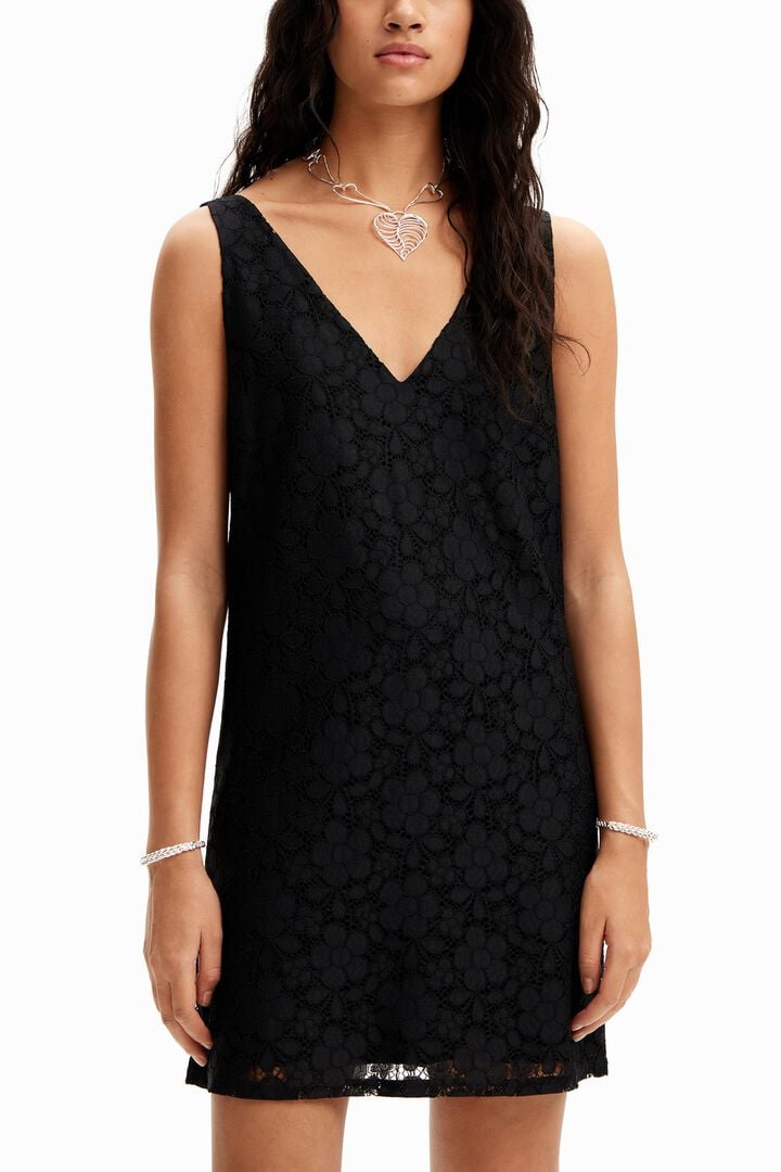 Mini robe dentelle fleurs | Desigual