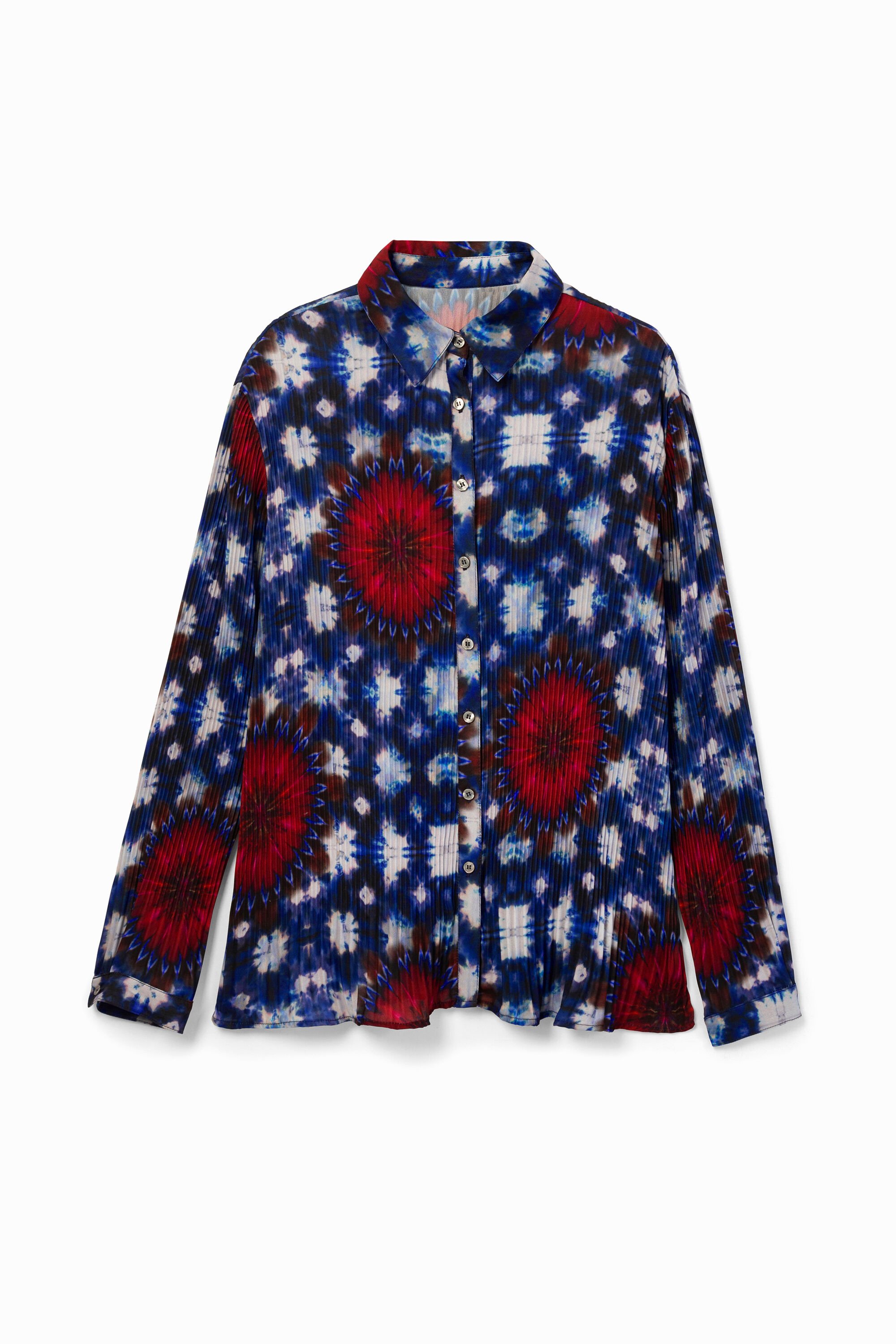 Plisseebluse mit Batikmuster