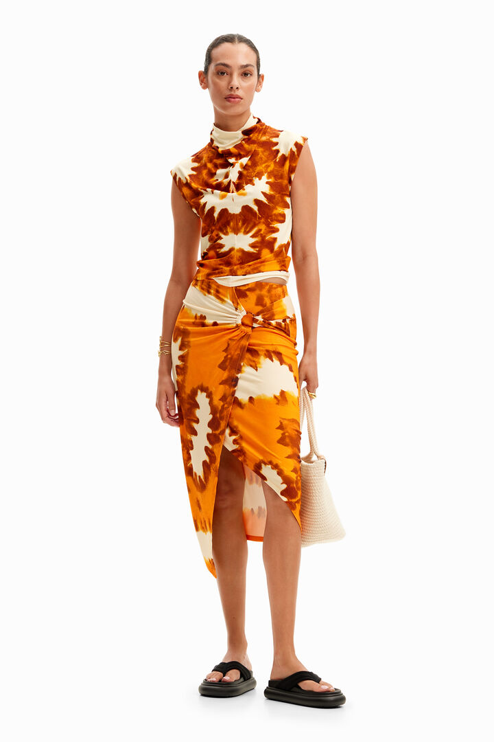 Camiseta drapeada tie-dye | Desigual