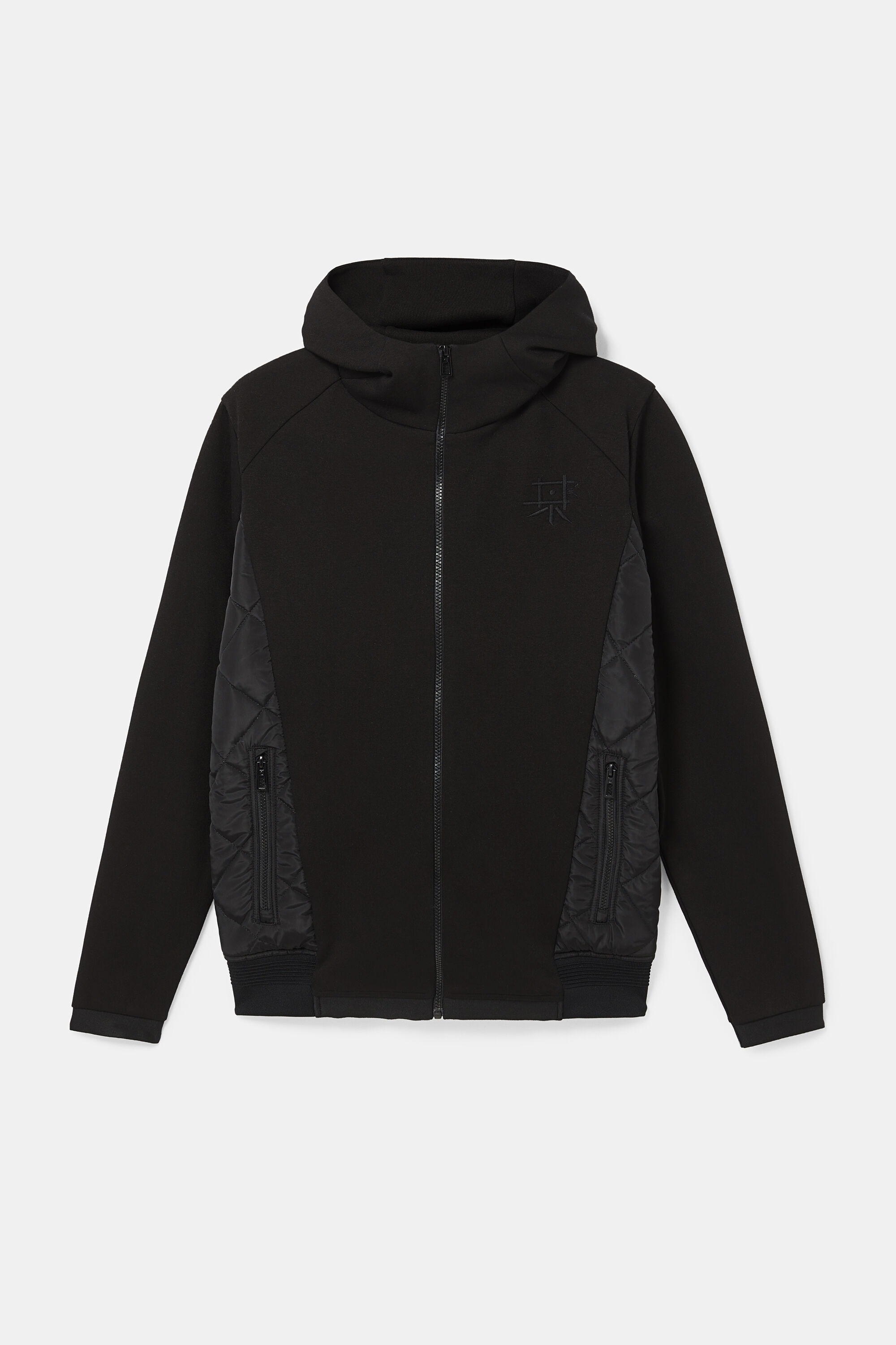 Giacca ibrida cappuccio - BLACK (S)