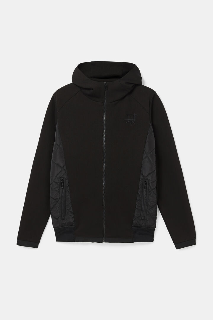 Hooded hybrid jacket
