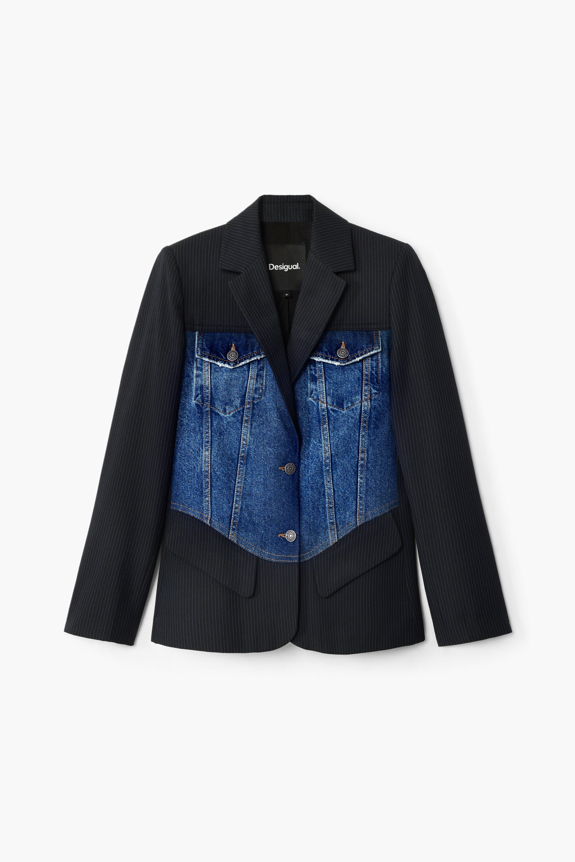 Desigual, Hybrider Trucker-Blazer, Blau, 46