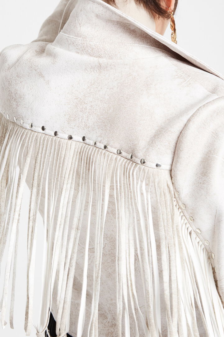 Biker jacket with fringe and studs | Desigual