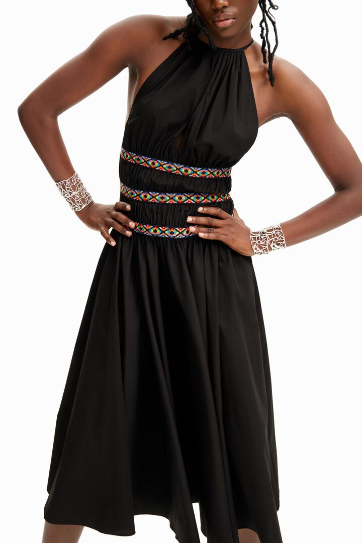 Neckholder-Midikleid Stella Jean | Desigual
