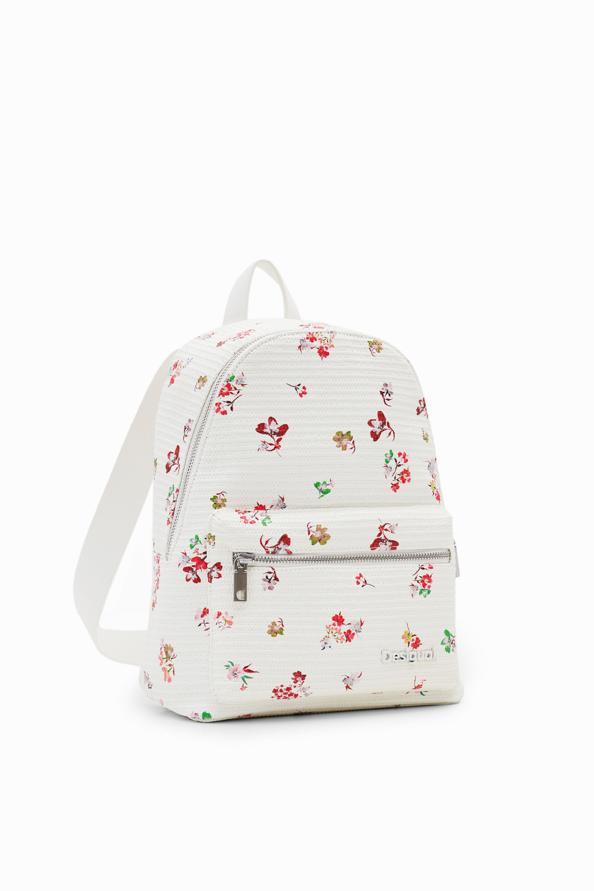 S textured floral backpack - WHITE - U