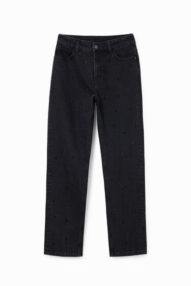 Straight rhinestone jeans | Desigual
