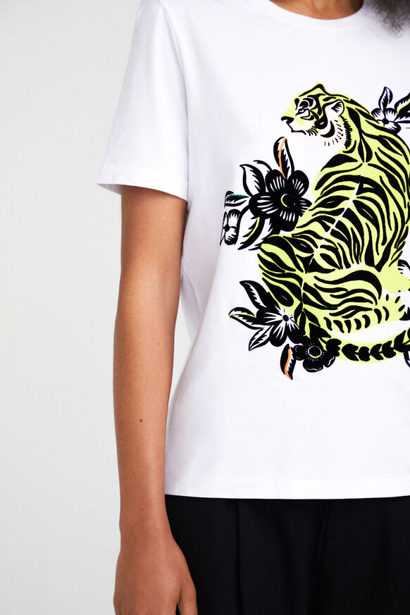 T-shirt met korte mouwen met tijger; | Desigual