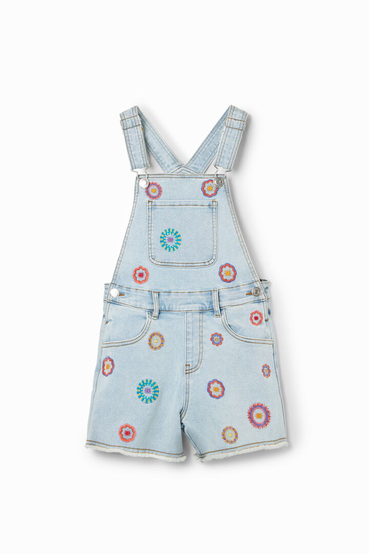 Embroidered denim dungarees | Desigual