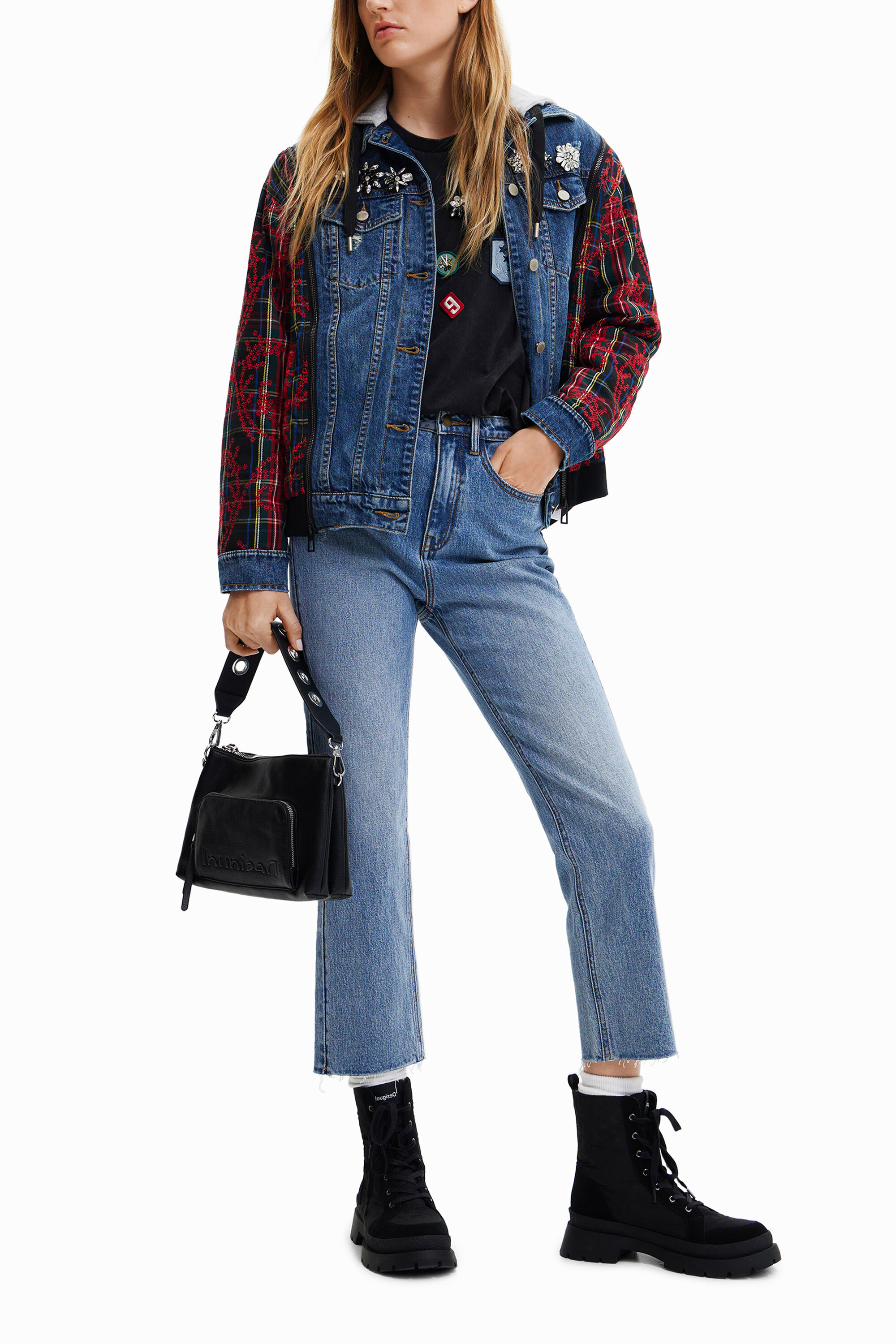 Ankle length denim jacket new arrivals