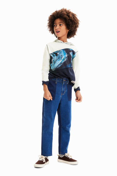 Patchwork hooded T-shirt | Desigual