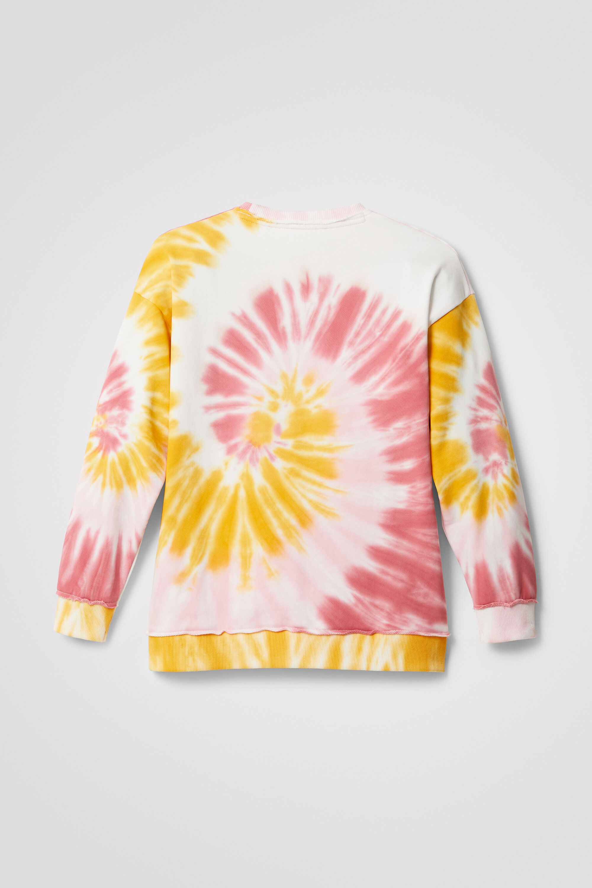 yellow and white tie dye sweatshirt