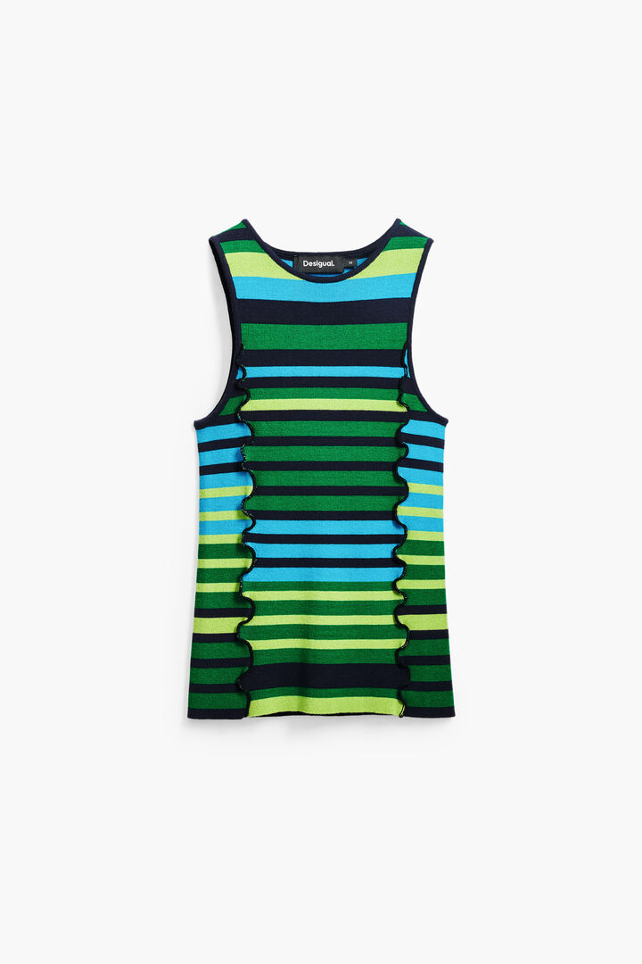 T-shirt en maille à rayures avec coutures | Desigual