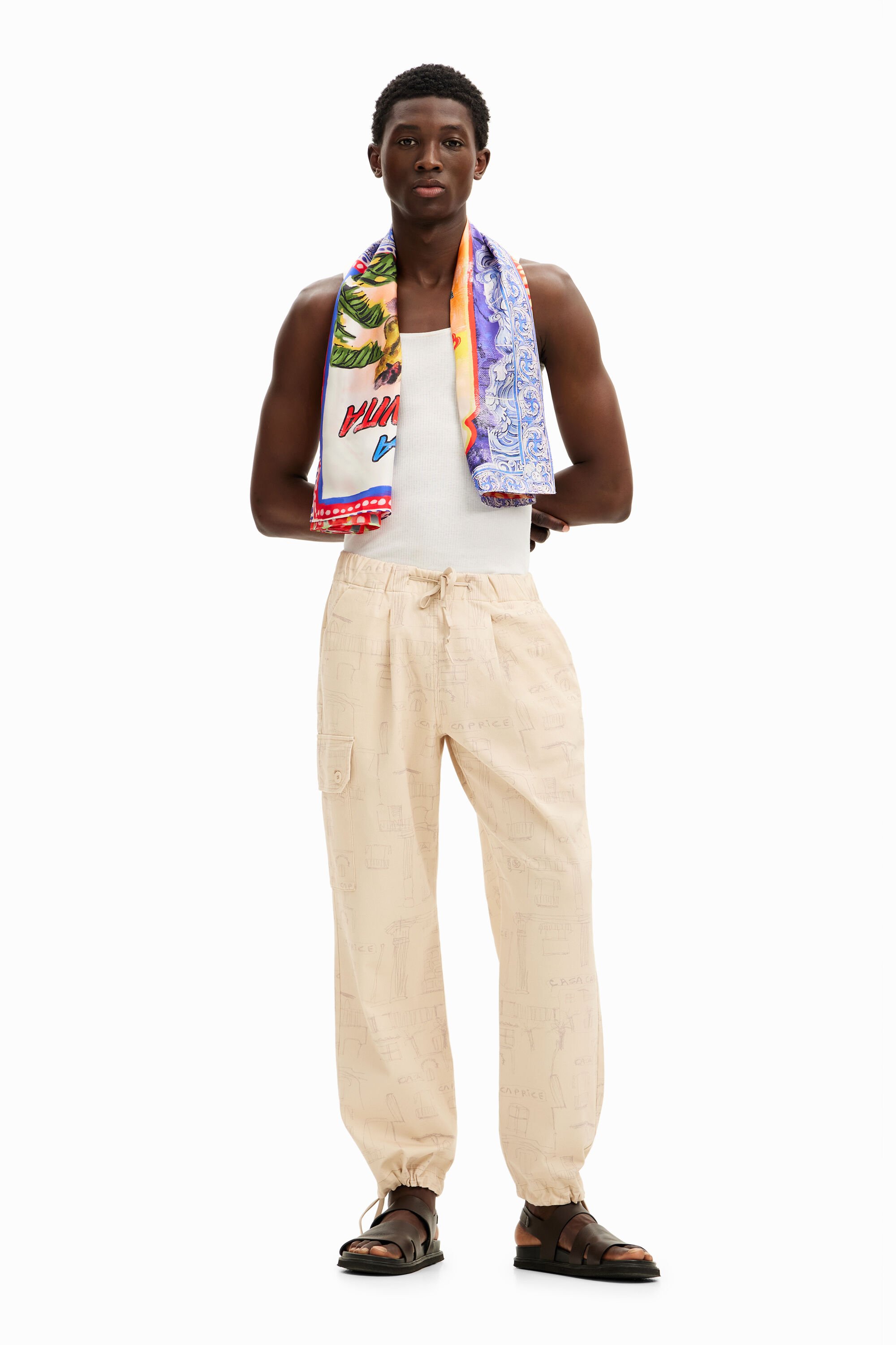 Printed cargo pants store