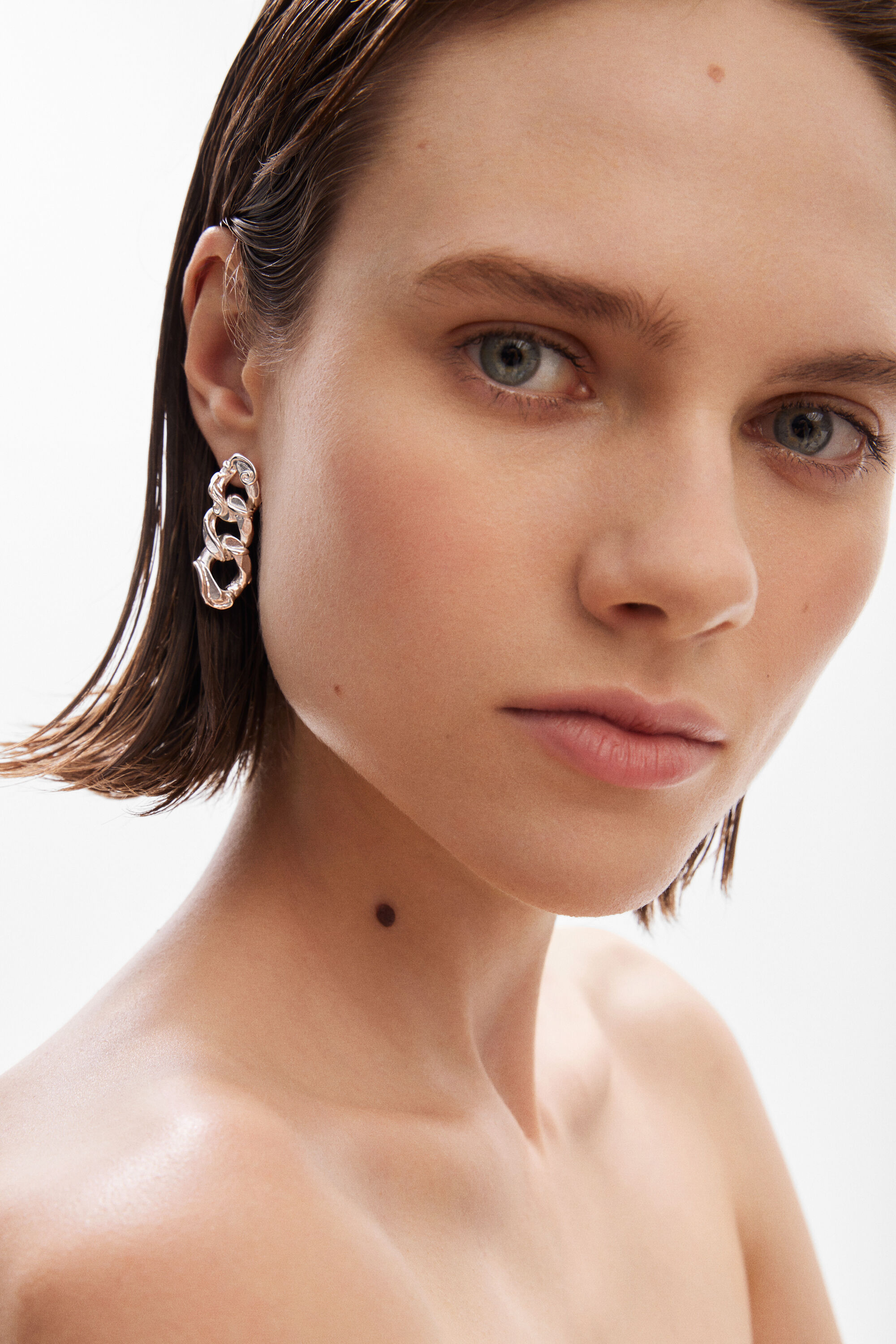 Zalio silver plated chain earrings