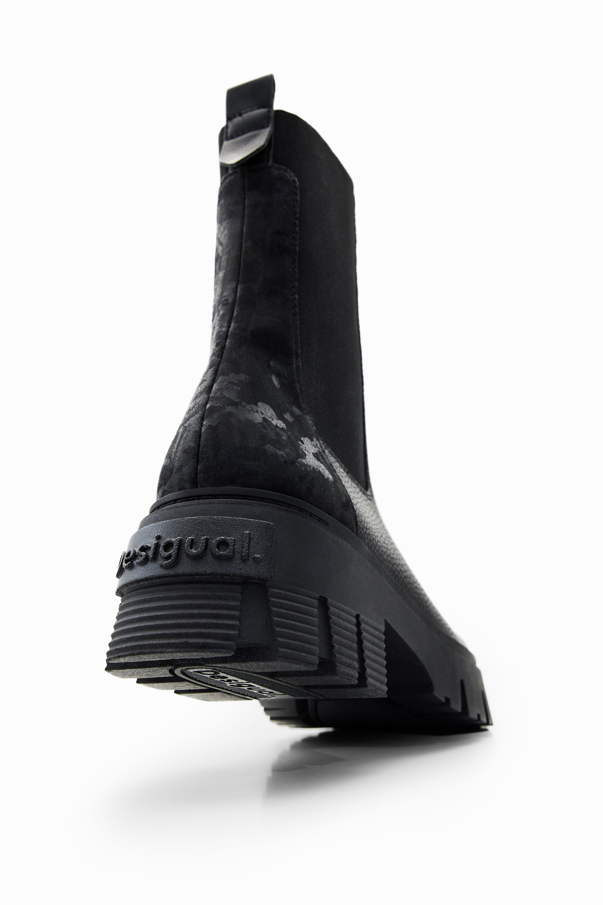 Shop Desigual Elasticated Truck-sole Chelsea Boots In Black