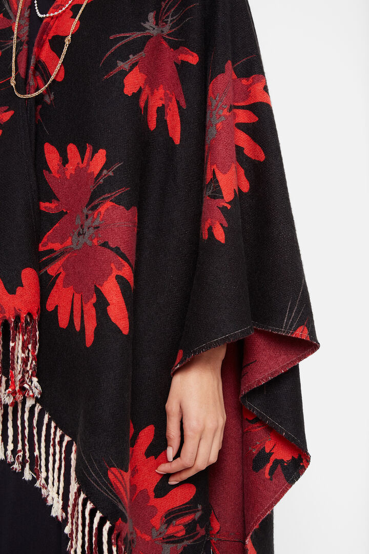 Reversible floral poncho | Desigual