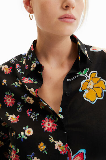 Floral half-and-half shirt | Desigual