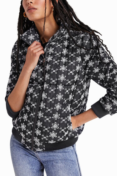 Lace quilted jacket | Desigual