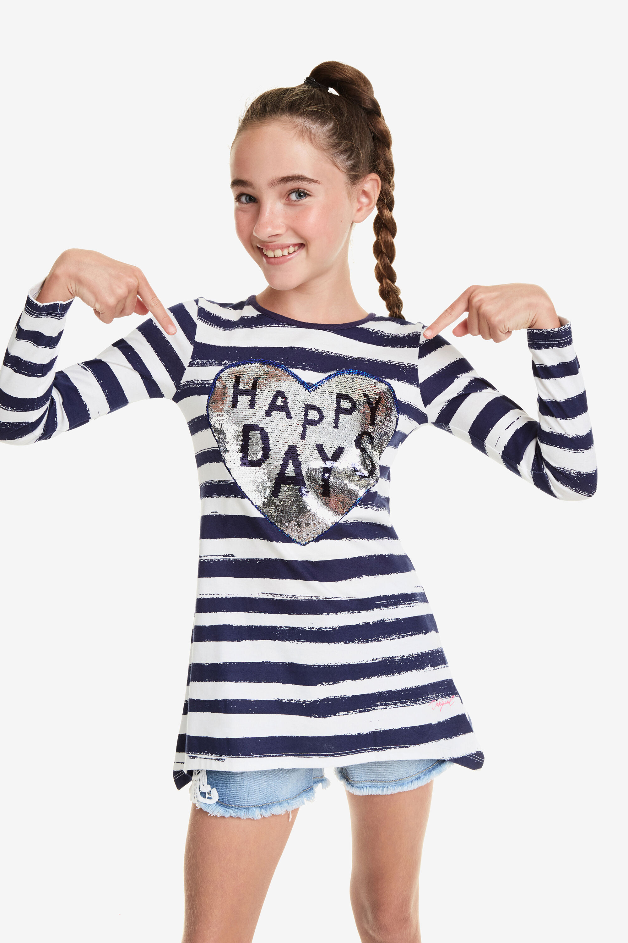 Camiseta con corazón reversible Happy | Camiseta con corazón reversible Happy |