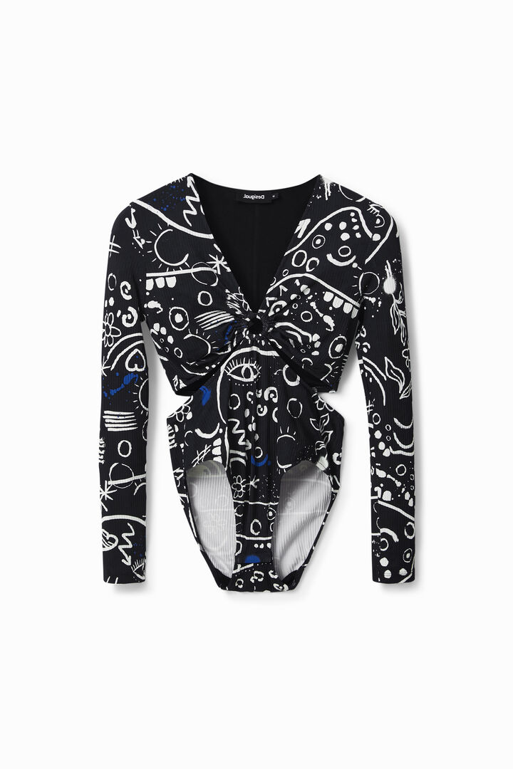 Hand-drawn illustration cut-out body