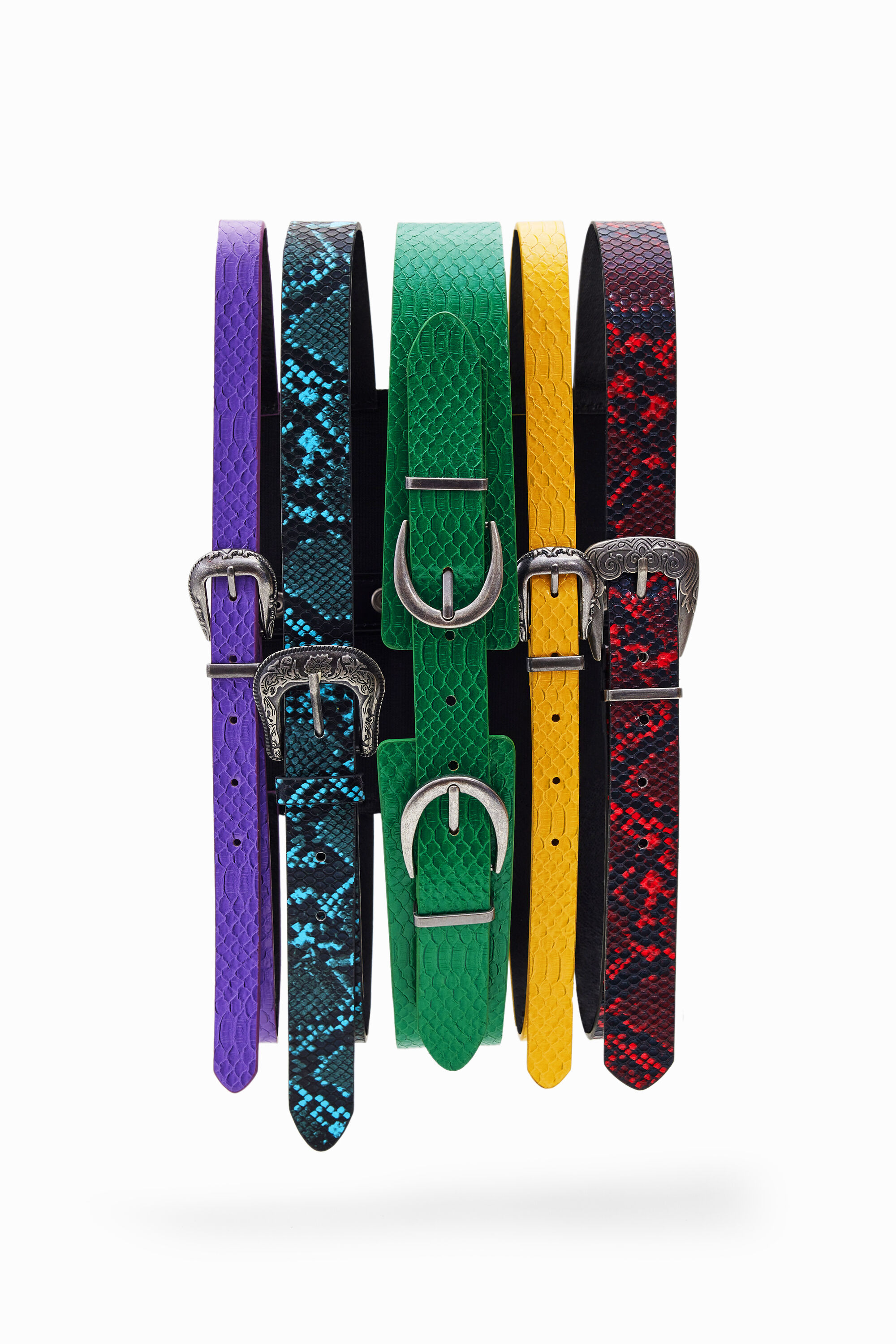 Shop Desigual Stella Jean Multi-belt In Material Finishes